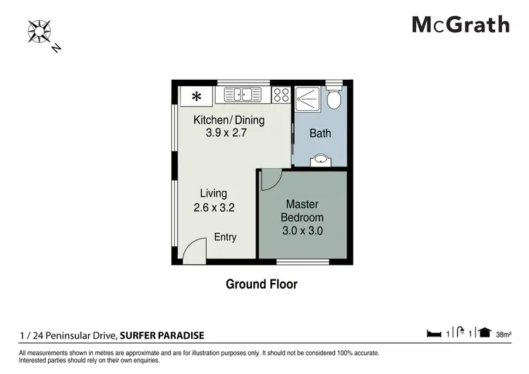 Floorplan of Homely unit listing, 1/24 Peninsular Street, Surfers Paradise QLD 4217