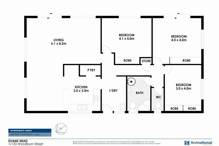 Floorplan of Homely house listing, 1/133 Woodburn Street, Evans Head NSW 2473
