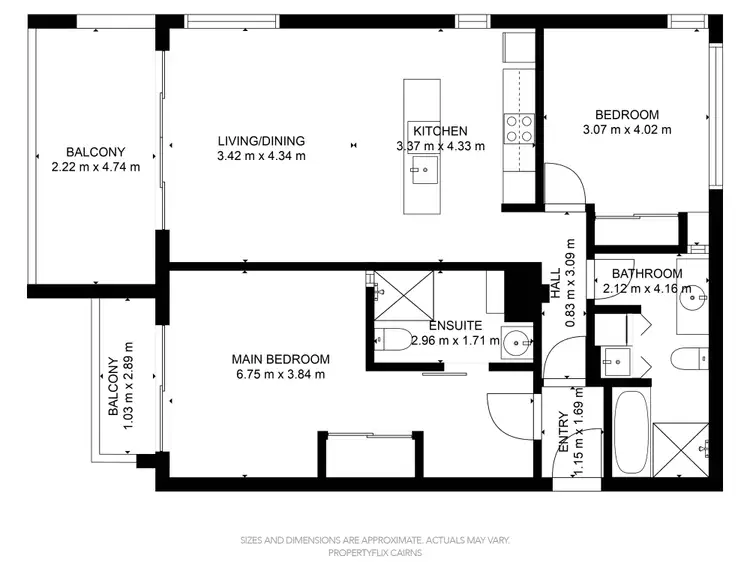 Floorplan of Homely apartment listing, 30505/99 Esplanade, Cairns City QLD 4870