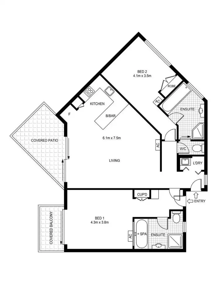 Floorplan of Homely apartment listing, 223/49-63 Williams Esplanade, Palm Cove QLD 4879