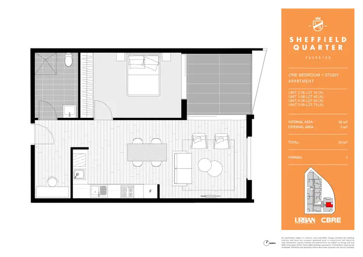 Floorplan of Homely apartment listing, 408/60 Lord Sheffield Circuit, Penrith NSW 2750