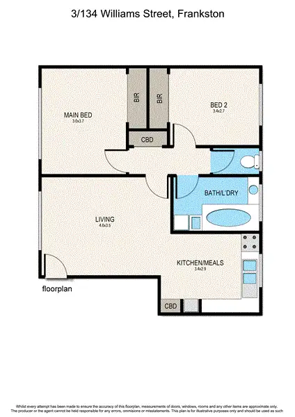 Floorplan of Homely apartment listing, 3/134 Williams Street, Frankston VIC 3199