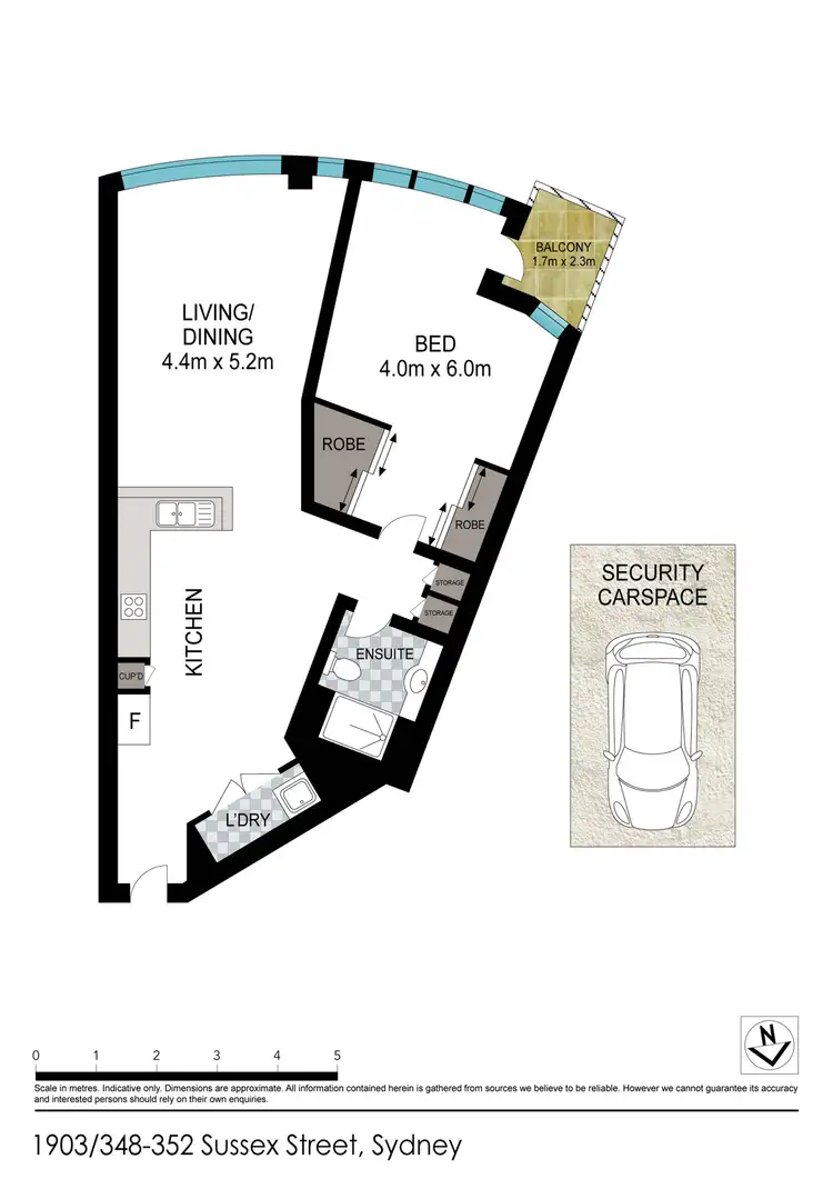 Floorplan of Homely apartment listing, Level 19/348-352 Sussex Street, Sydney NSW 2000