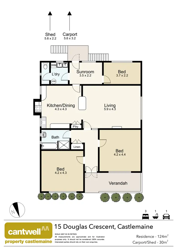 Floorplan of Homely house listing, 15 Douglas Crescent, Castlemaine VIC 3450