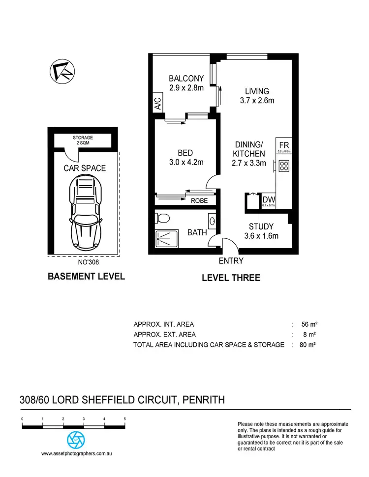 Floorplan of Homely apartment listing, 308/60 Lord Sheffield Circuit, Penrith NSW 2750