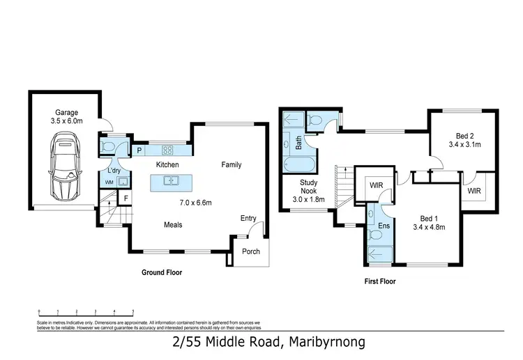 Floorplan of Homely townhouse listing, 55 Middle Road, Maribyrnong VIC 3032