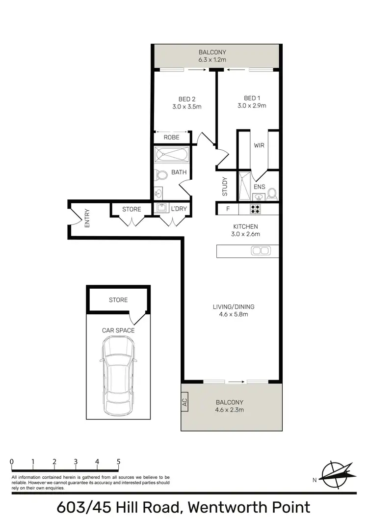 Floorplan of Homely apartment listing, 603/45 Hill Road, Wentworth Point NSW 2127