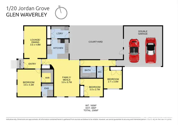 Floorplan of Homely unit listing, 1/20 Jordan Grove, Glen Waverley VIC 3150