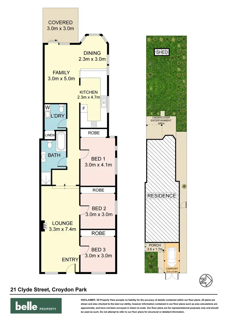 Floorplan of Homely semi-detached listing, 21 Clyde Street, Croydon Park NSW 2133