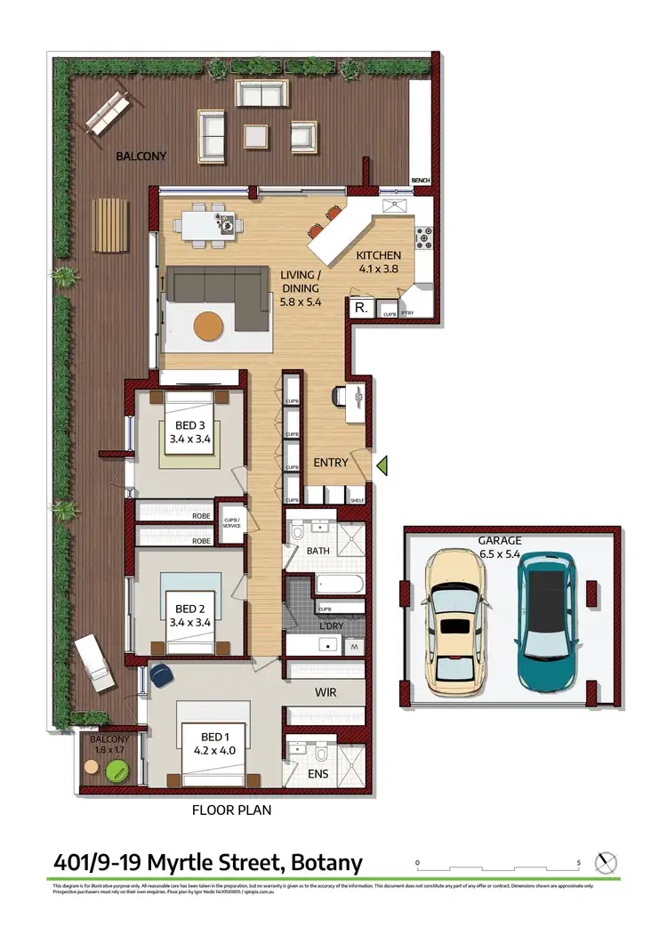 Floorplan of Homely apartment listing, 401/9-19 Myrtle Street, Botany NSW 2019