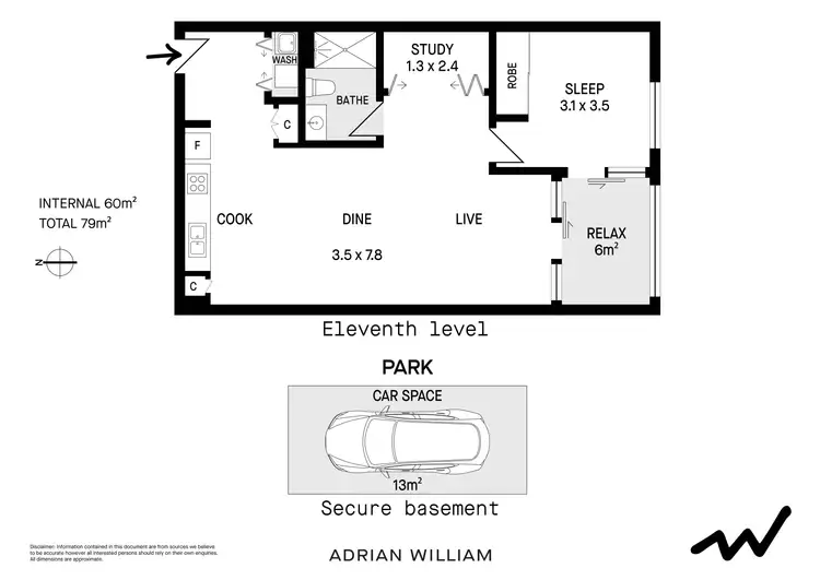 Floorplan of Homely apartment listing, 1103/9 Brodie Spark Drive, Wolli Creek NSW 2205