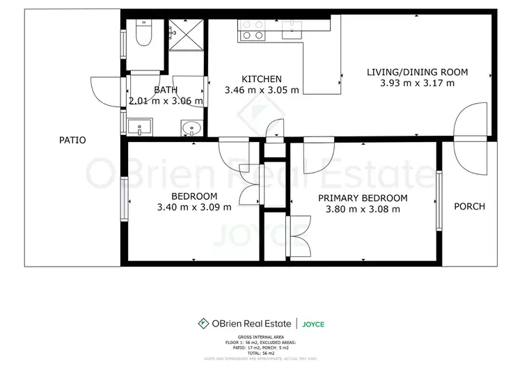 Floorplan of Homely unit listing, 2/70 Docker Street, Wangaratta VIC 3677