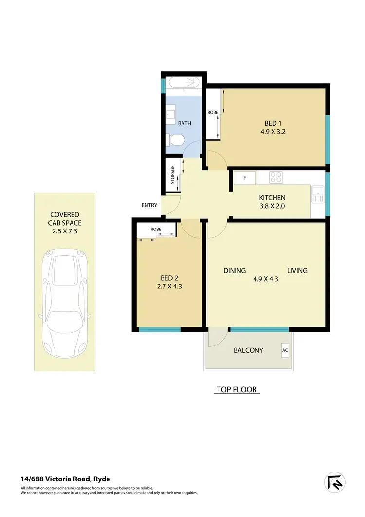 Floorplan of Homely apartment listing, 14/688 Victoria Road, Ryde NSW 2112