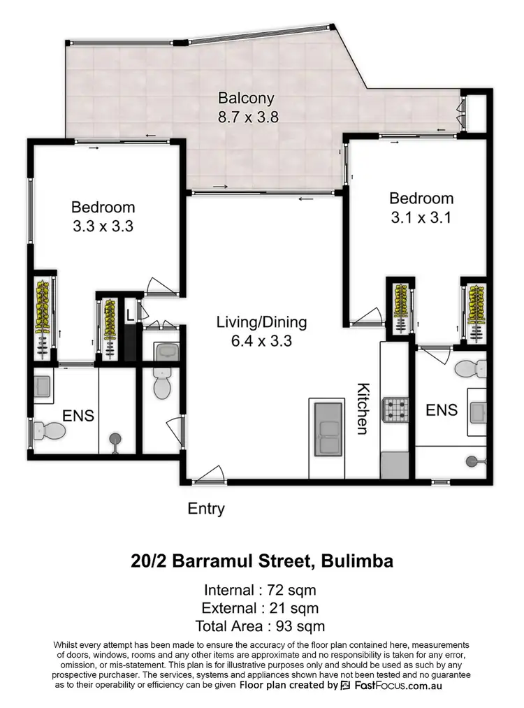 Floorplan of Homely apartment listing, 20/2 Barramul Street, Bulimba QLD 4171