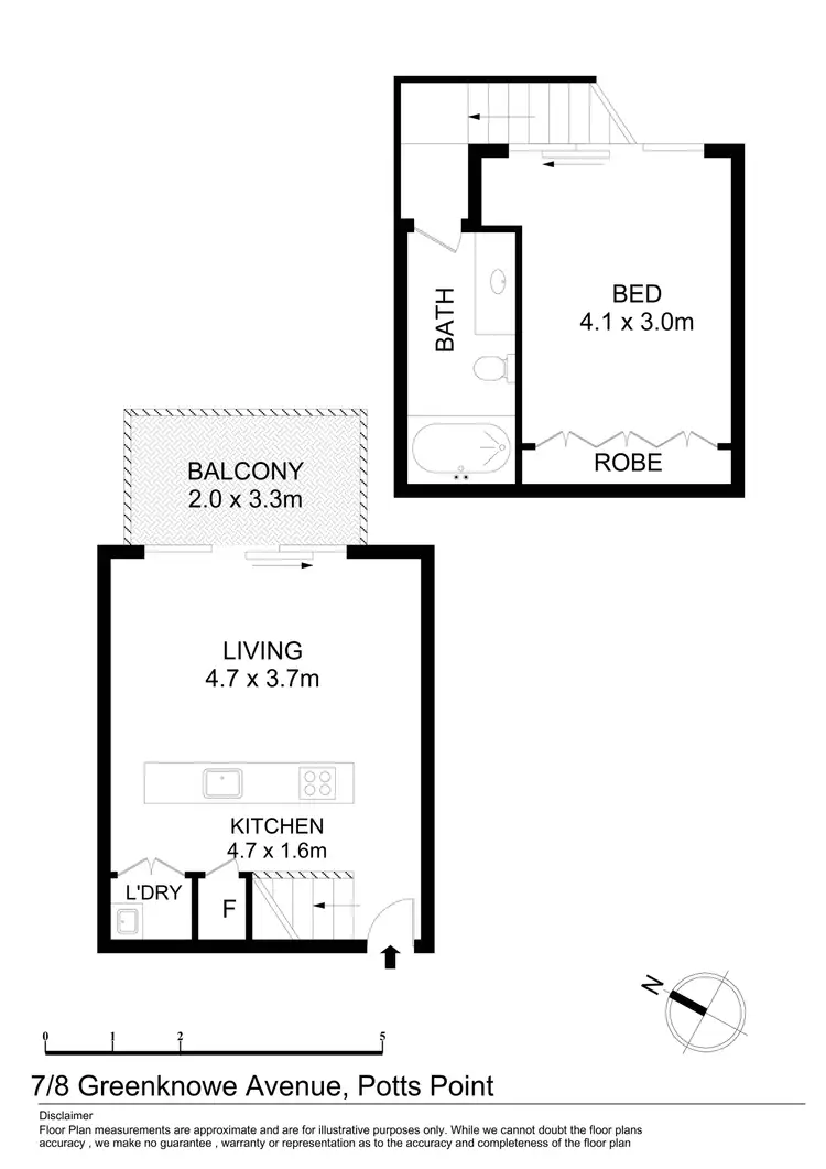 Floorplan of Homely unit listing, 7/8 Greenknowe Avenue, Elizabeth Bay NSW 2011