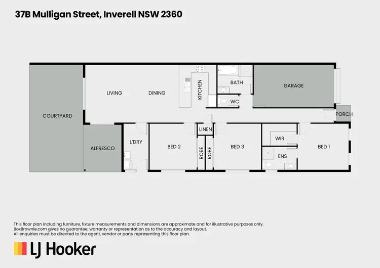 Floorplan of Homely semi-detached listing, 37B Mulligan Street, Inverell NSW 2360