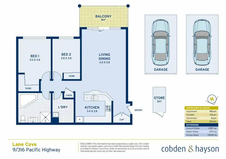 Floorplan of Homely apartment listing, 9/316 Pacific Highway, Lane Cove NSW 2066