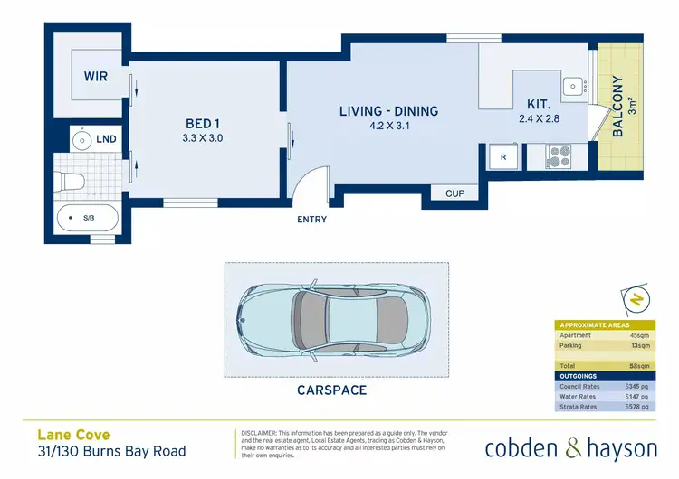 Floorplan of Homely apartment listing, 31/130 Burns Bay Road, Lane Cove NSW 2066
