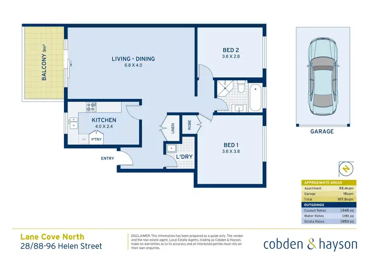 Floorplan of Homely apartment listing, 28/88-96 Helen Street, Lane Cove NSW 2066