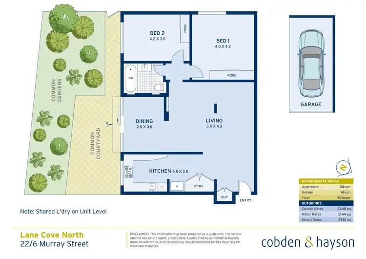 Floorplan of Homely apartment listing, 22/6 Murray Street, Lane Cove NSW 2066