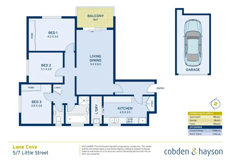 Floorplan of Homely apartment listing, 5/7-9 Little Street, Lane Cove NSW 2066