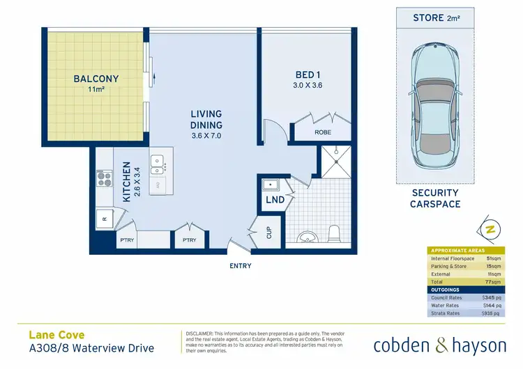 Floorplan of Homely apartment listing, A308/8 Waterview Drive, Lane Cove NSW 2066
