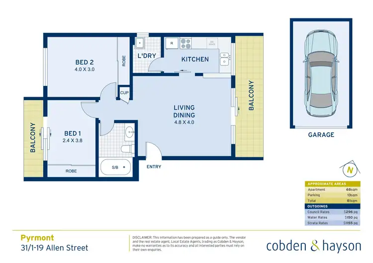 Floorplan of Homely apartment listing, 31/1-19 Allen Street, Pyrmont NSW 2009