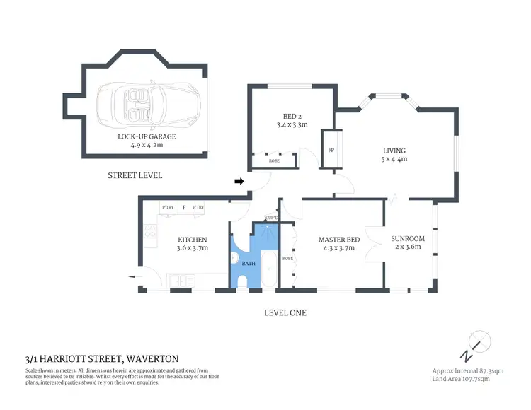Floorplan of Homely apartment listing, 3/1 Harriott Street, Waverton NSW 2060