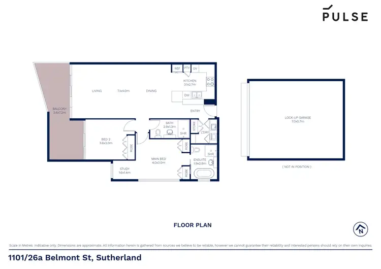 Floorplan of Homely unit listing, 1101/26a Belmont Street, Sutherland NSW 2232