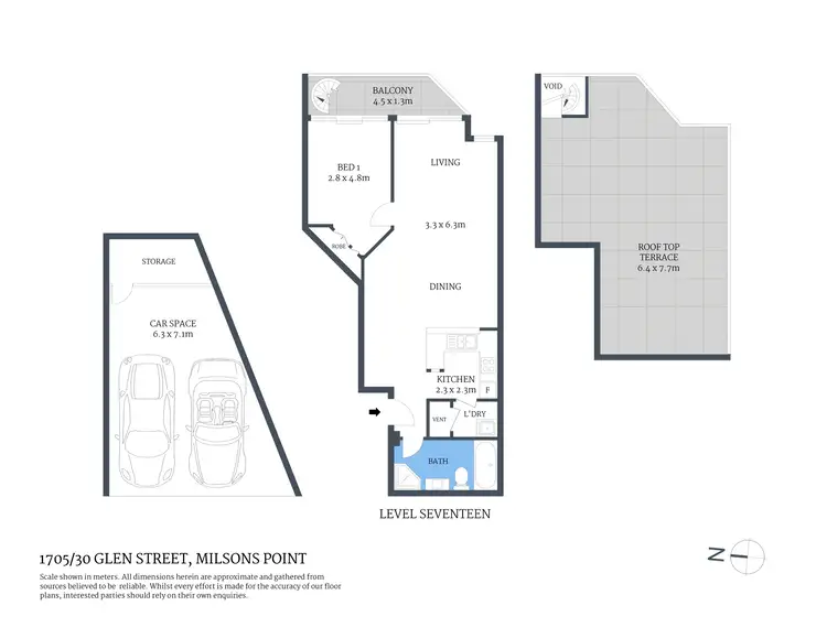 Floorplan of Homely apartment listing, 1705/30 Glen Street, Milsons Point NSW 2061