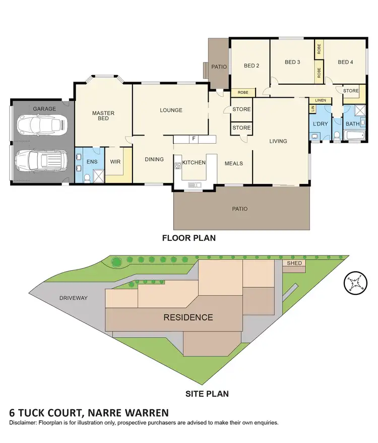 Floorplan of Homely house listing, 6 Tuck Court, Narre Warren VIC 3805