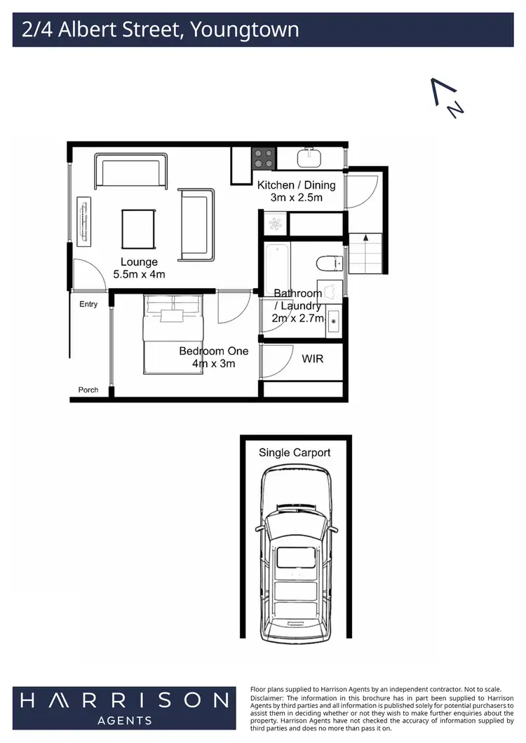 Floorplan of Homely unit listing, 2/4 Albert Street, Youngtown TAS 7249