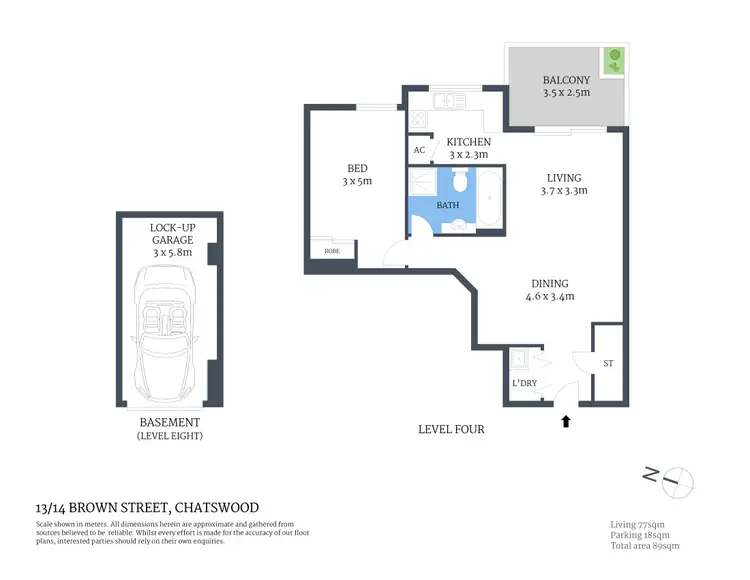 Floorplan of Homely apartment listing, 13/14 Brown Street, Chatswood NSW 2067