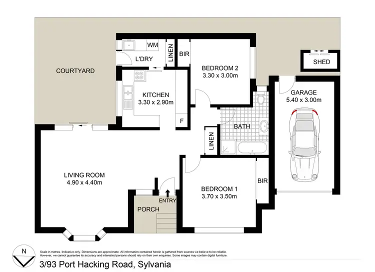 Floorplan of Homely villa listing, 3/93 Port Hacking Road, Sylvania NSW 2224
