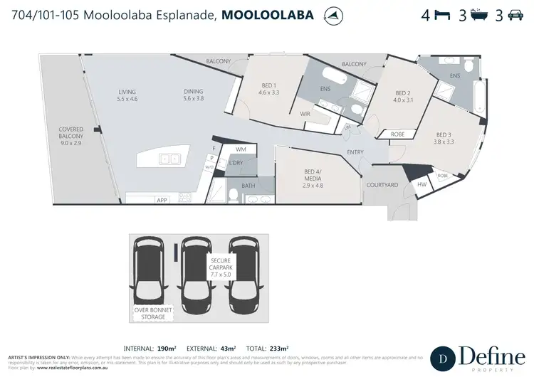 Floorplan of Homely apartment listing, 704/101-105 Mooloolaba Esplanade, Mooloolaba QLD 4557
