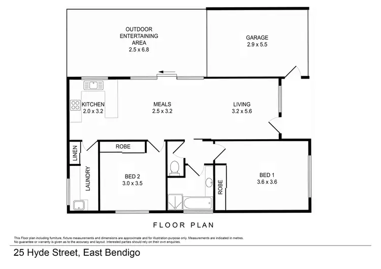 Floorplan of Homely house listing, 25 Hyde Street, East Bendigo VIC 3550