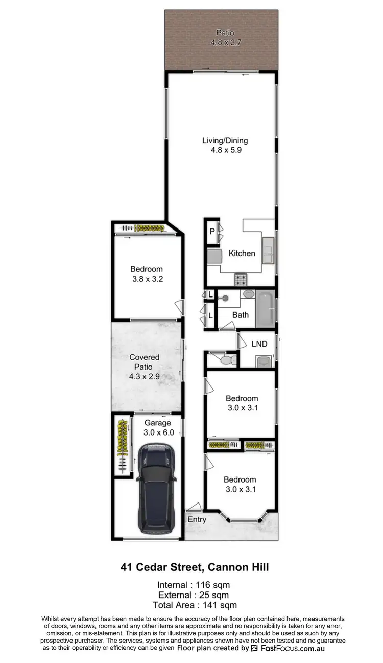 Floorplan of Homely house listing, 41 Cedar Street, Cannon Hill QLD 4170