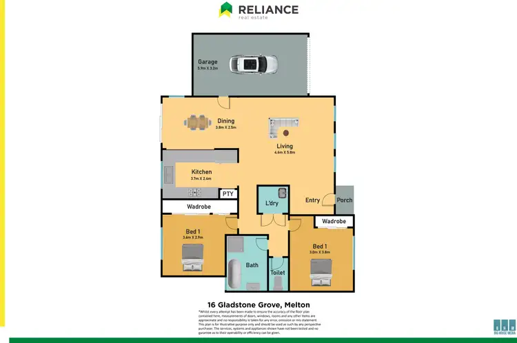 Floorplan of Homely unit listing, 16 Gladstone Grove, Melton VIC 3337