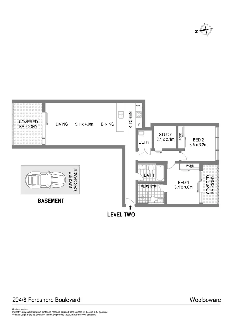 Floorplan of Homely apartment listing, 204/8 Foreshore Boulevard, Woolooware NSW 2230