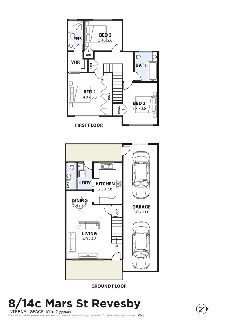Floorplan of Homely townhouse listing, 8/14C Mars Street, Revesby NSW 2212