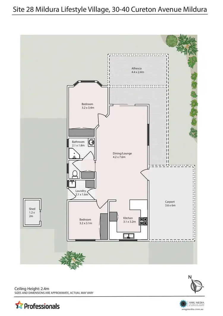 Floorplan of Homely unit listing, 28/30-40 Cureton Avenue, Mildura VIC 3500