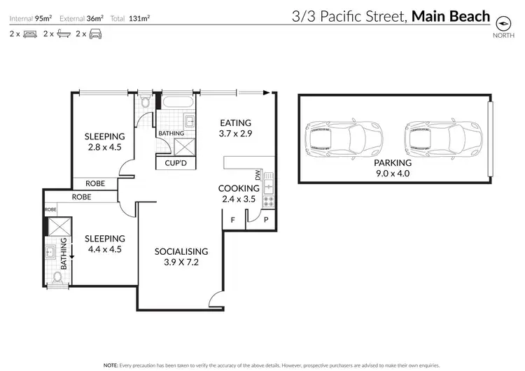Floorplan of Homely apartment listing, 3/3 Pacific Street, Main Beach QLD 4217