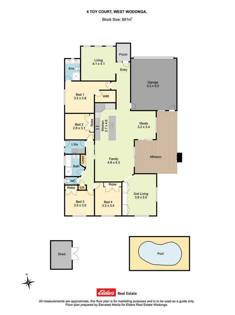 Floorplan of Homely house listing, 4 Toy Court, Wodonga VIC 3690