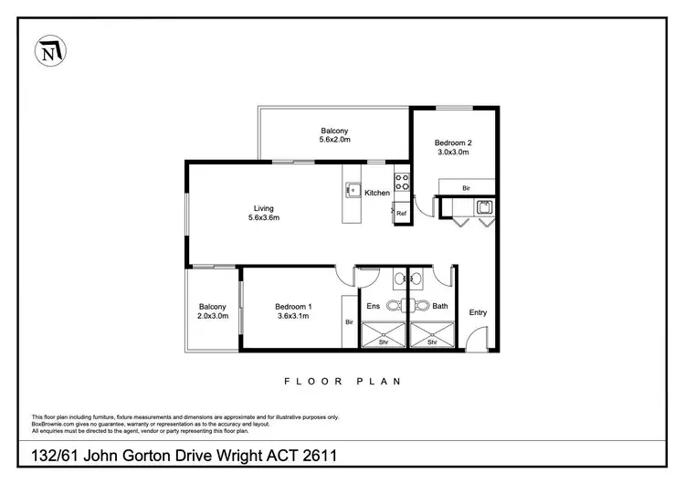 Floorplan of Homely apartment listing, 132/61 John Gorton Drive, Wright ACT 2611