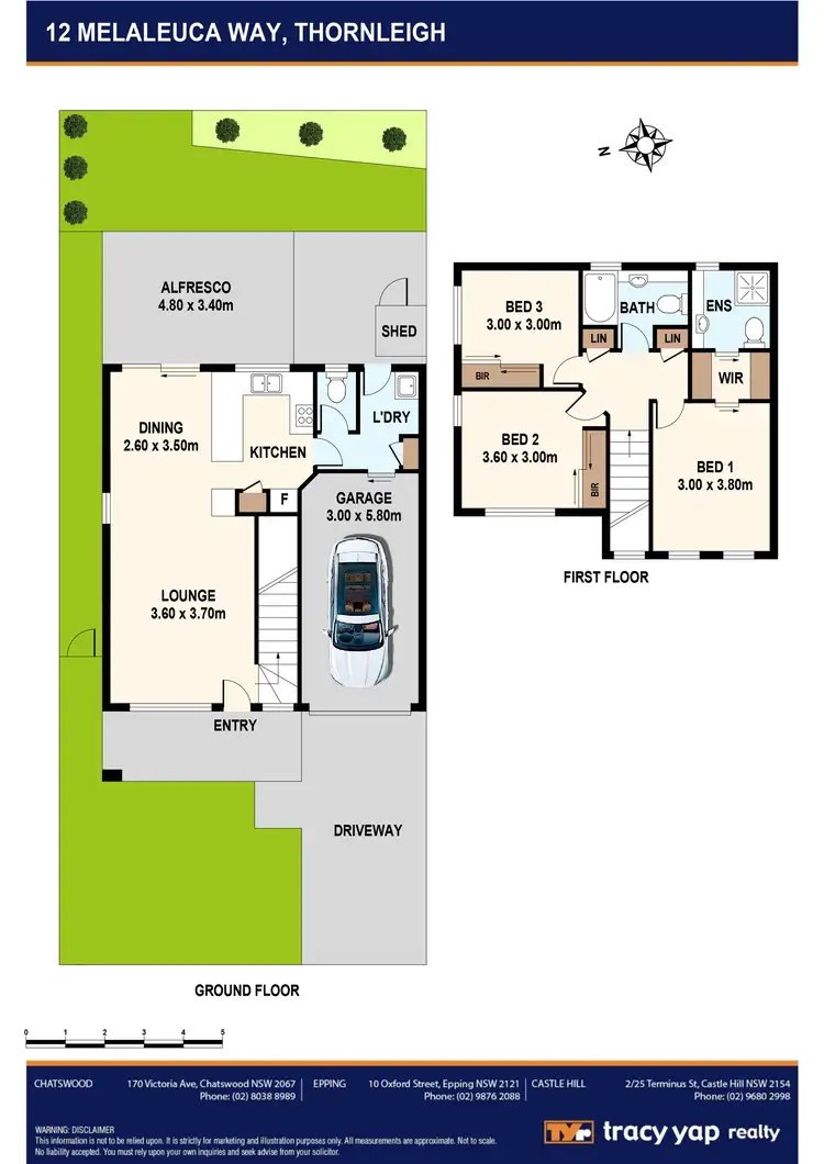 Floorplan of Homely townhouse listing, 12 Melaleuca Way, Thornleigh NSW 2120