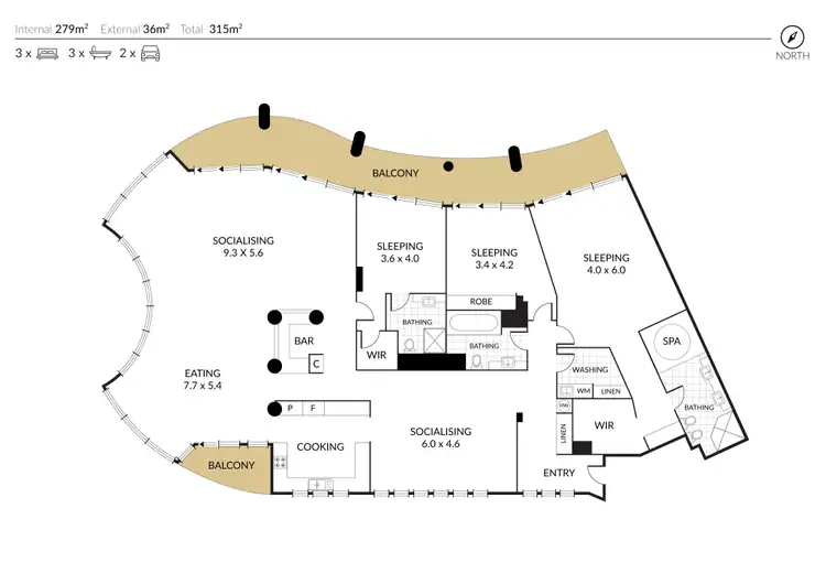 Floorplan of Homely apartment listing, 43/3 Tedder Avenue, Main Beach QLD 4217