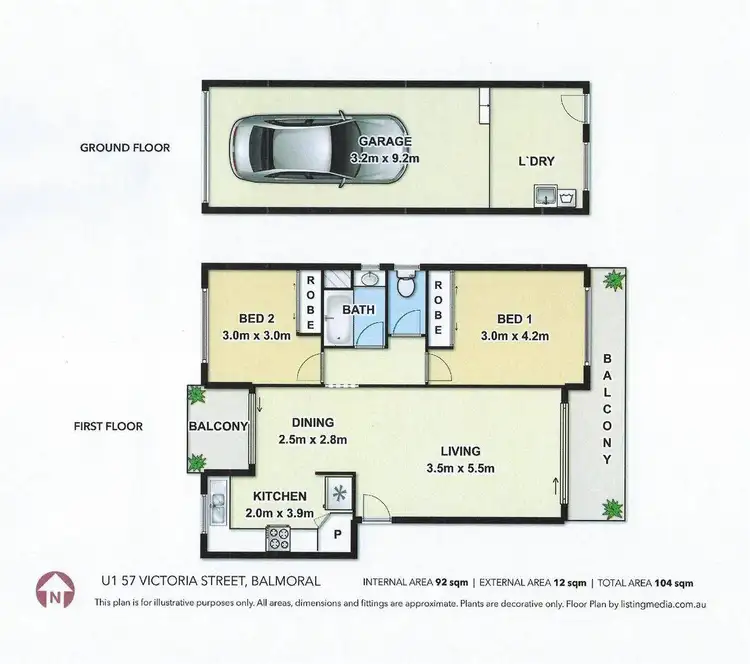 Floorplan of Homely apartment listing, 1/57 Victoria Street, Balmoral QLD 4171
