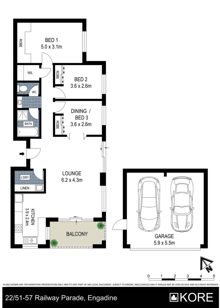 Floorplan of Homely apartment listing, 22/51-57 Railway Parade, Engadine NSW 2233