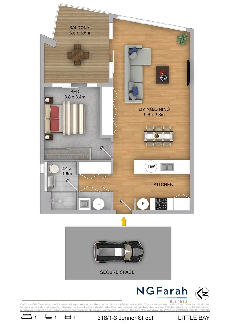 Floorplan of Homely apartment listing, 318/1-3 Jenner Street, Little Bay NSW 2036