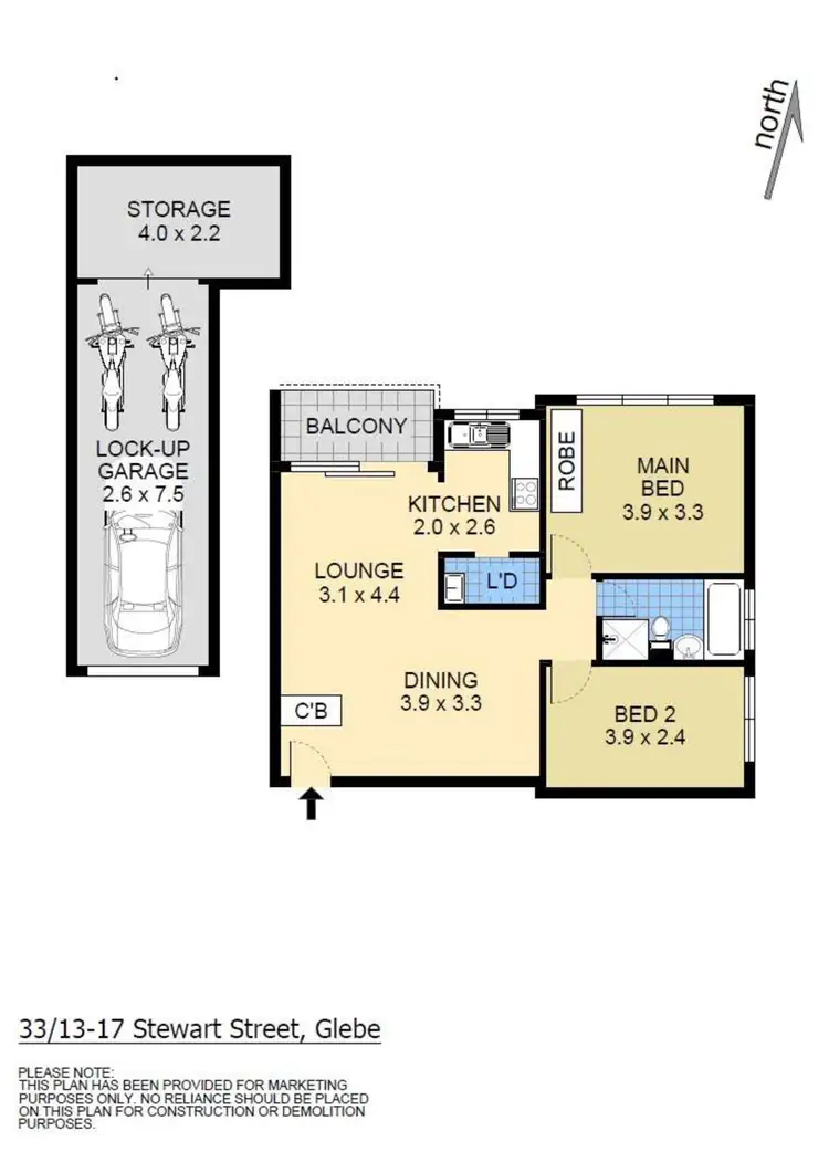 Floorplan of Homely apartment listing, 33/13-17 Stewart Street, Glebe NSW 2037